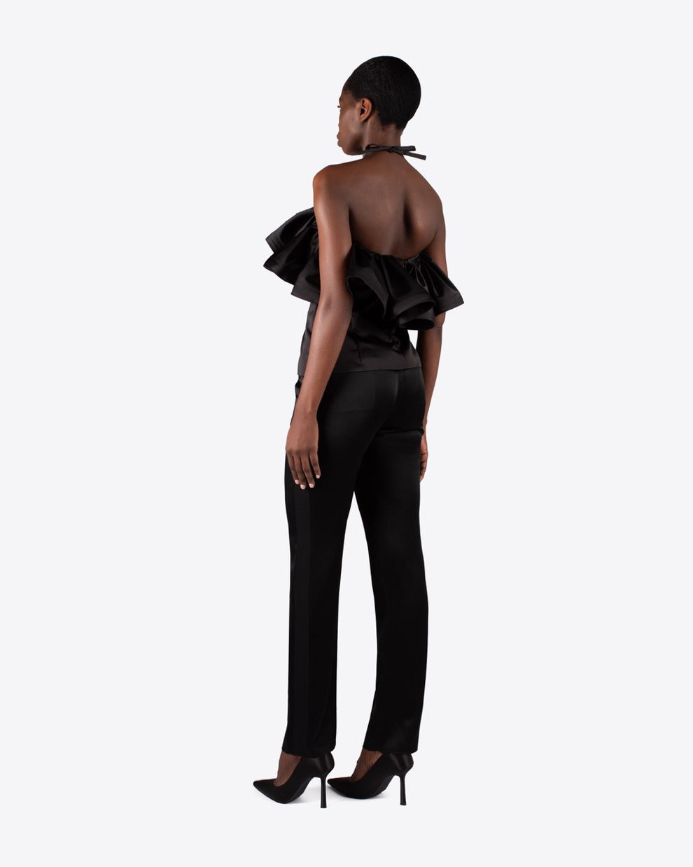ASA RUFFLE TOP - BLACK - AZ Factory