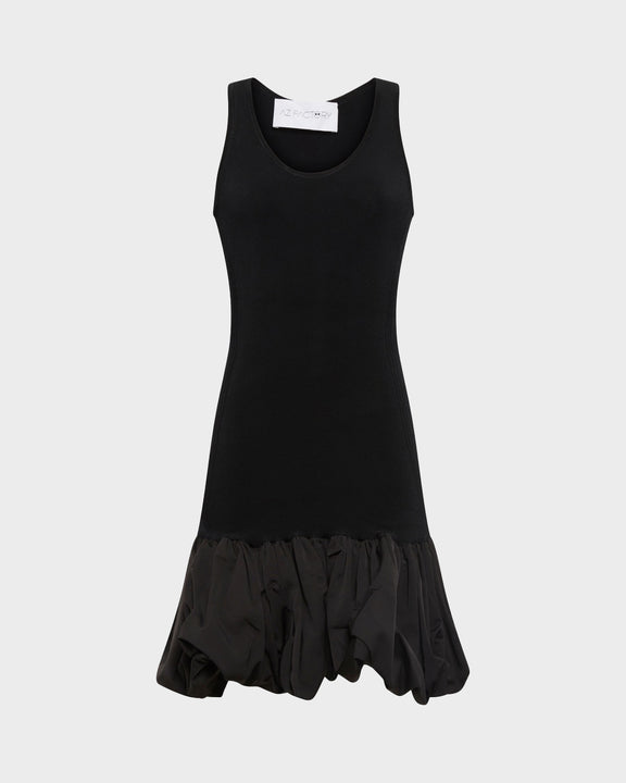 
REWORKED TANK RUFFLE DRESS - BLACK - AZ Factory