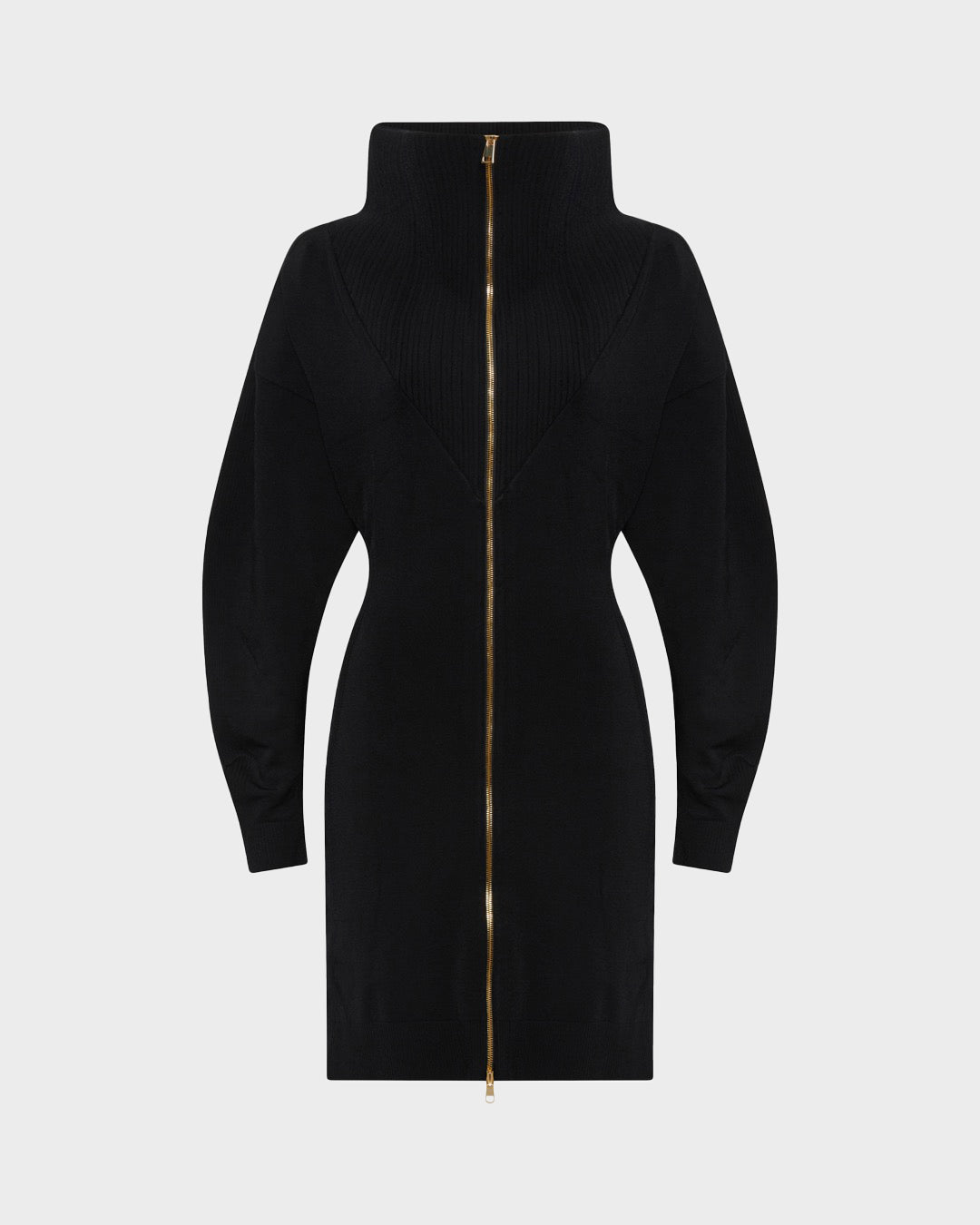 PEELING CARDIGAN DRESS - BLACK - AZ Factory