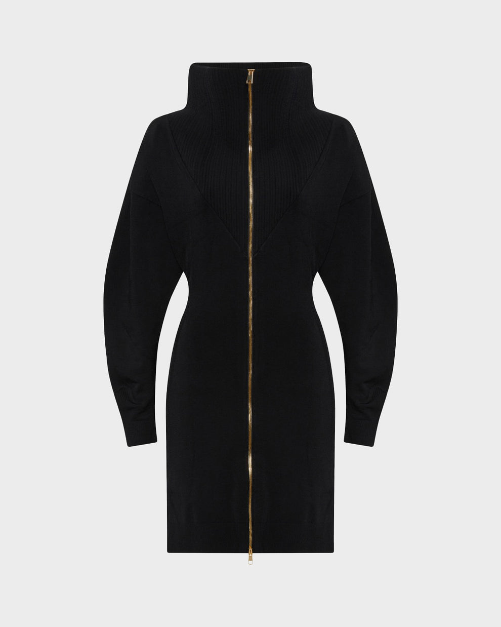PEELING CARDIGAN DRESS - BLACK - AZ Factory