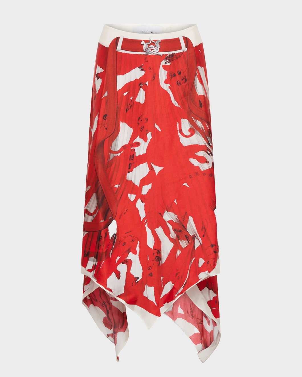 MEERKAT TROMPE L'ŒIL SKIRT - RED/ECRU