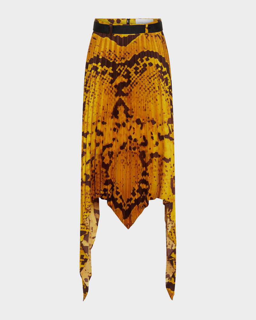 BANANA SNAKE PLEATED SKIRT - YELLOW / BLACK - AZ Factory