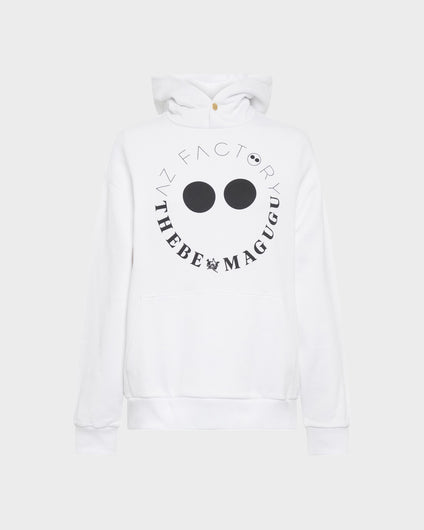 AZ FACTORY WITH THEBE MAGUGU LOGO HOODIE - WHITE