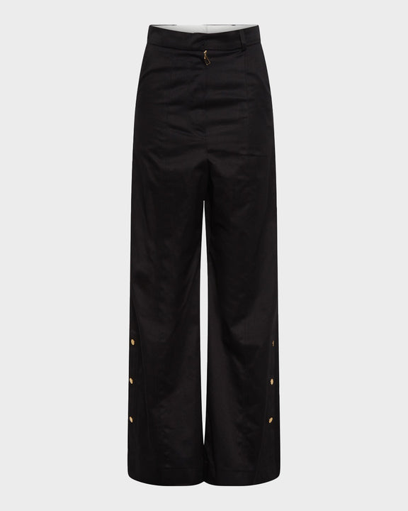 
FLUTED CROPPED PANTS - BLACK - AZ Factory