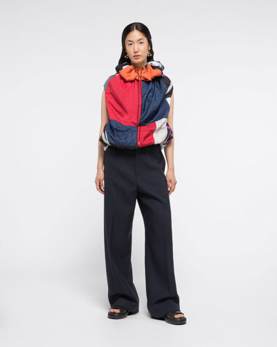 

DOUBLE WOOL WIDE-LEG PANTS - NAVY - AZ Factory