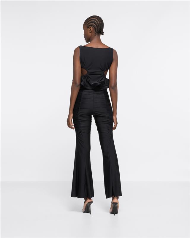 RUCHED BELL BOTTOMS - BLACK - AZ Factory