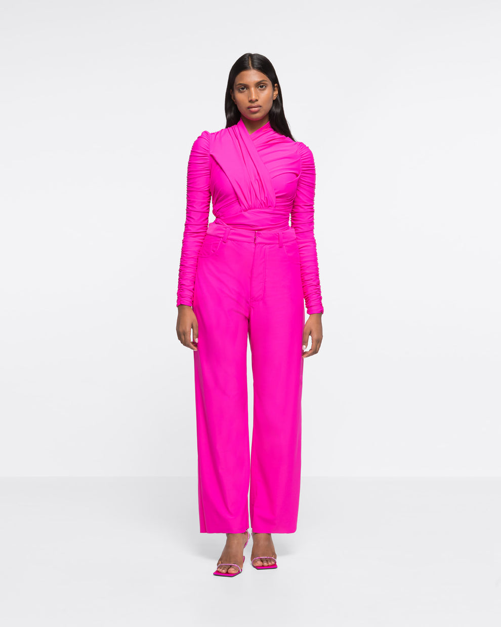 FIVE POCKET BAGGY PANTS - FUCHSIA - AZ Factory