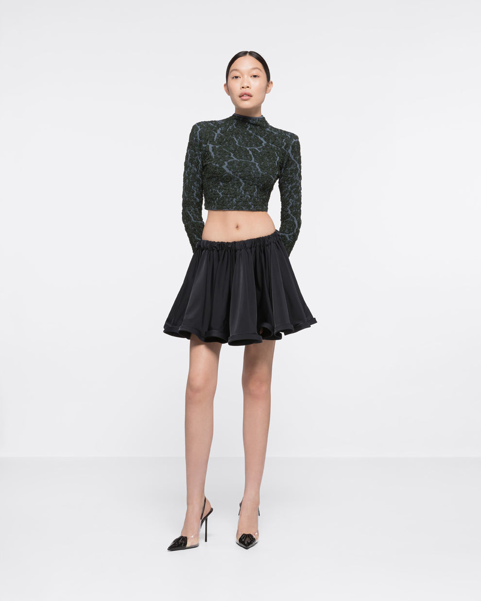 RUFFLED MINI SKIRT - BLACK - AZ Factory