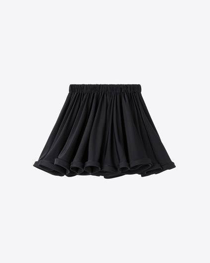 RUFFLED MINI SKIRT - BLACK