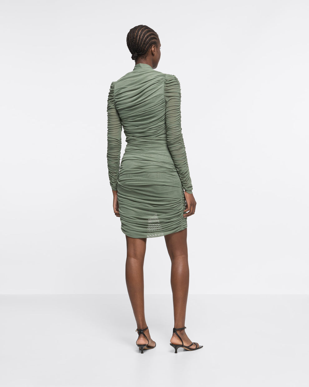 DRAPED MINI DRESS - KHAKI - AZ Factory