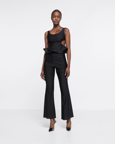 

RUFFLED CROP TOP - BLACK - AZ Factory