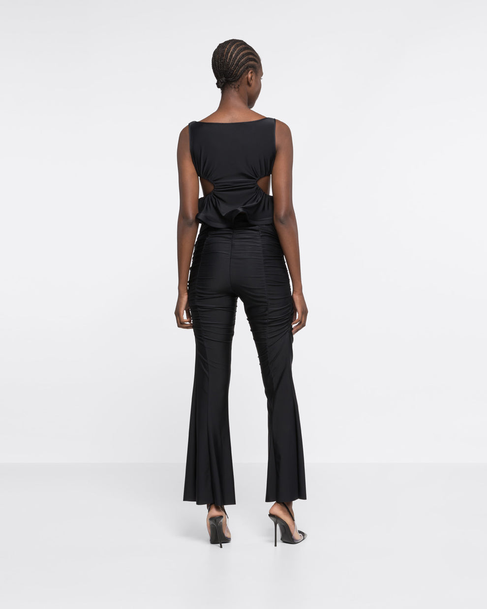 RUFFLED CROP TOP - BLACK - AZ Factory