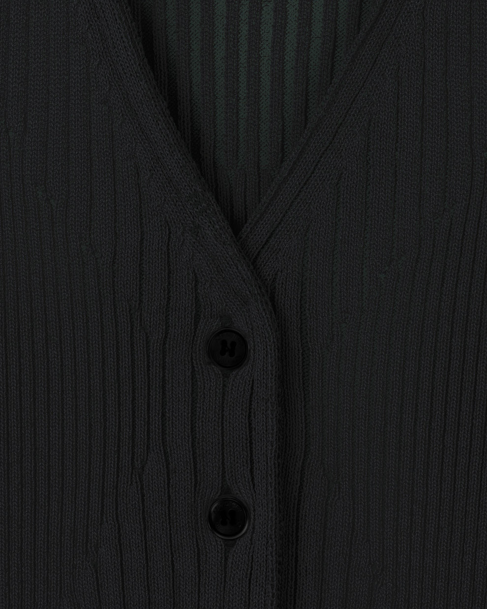 RIBBED KNIT BUTTON-DOWN CROP TOP - BLACK/DARK GREEN - AZ Factory