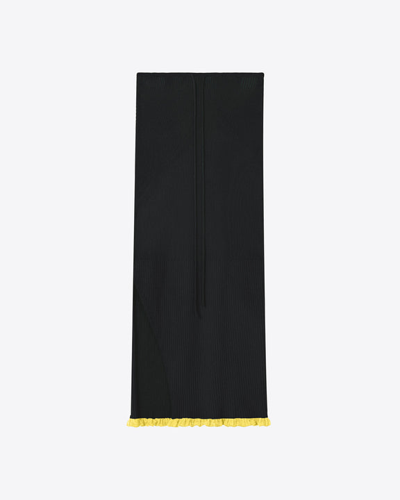 
RIBBED KNIT SIDE-SLIT SKIRT - BLACK/DARK GREEN - AZ Factory