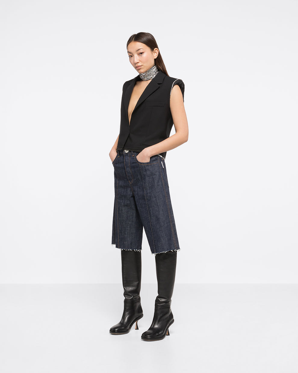 FORMAL DENIM SHORT - DENIM - AZ Factory