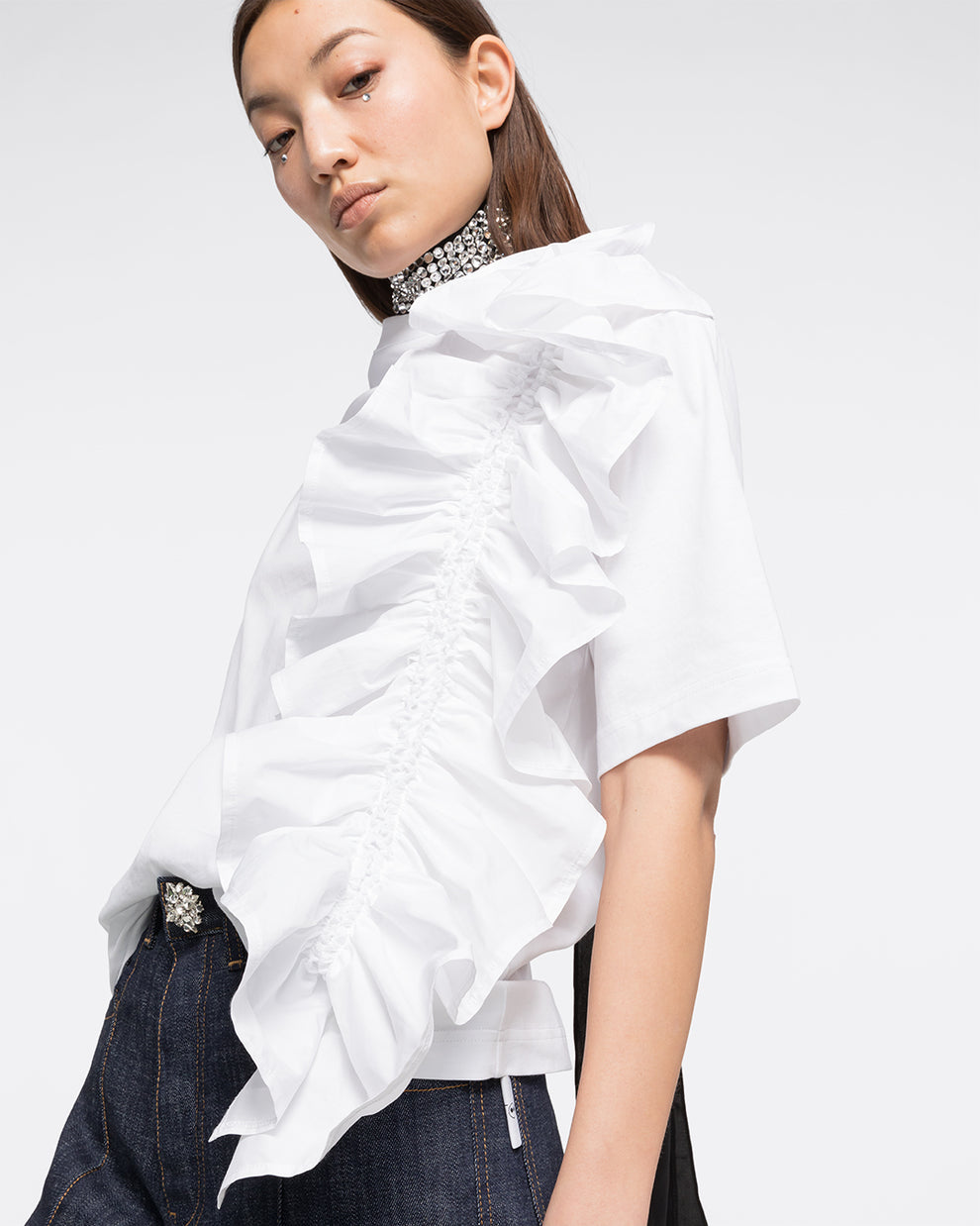 GIANT RUFFLE T - WHITE - AZ Factory