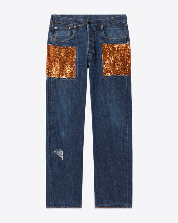 
VALERIE SEQUINED DENIM PANT - COPPER - AZ Factory