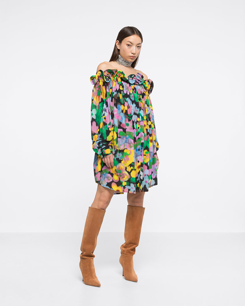 THEODORA DRESS - FLOWERS PRINT - AZ Factory