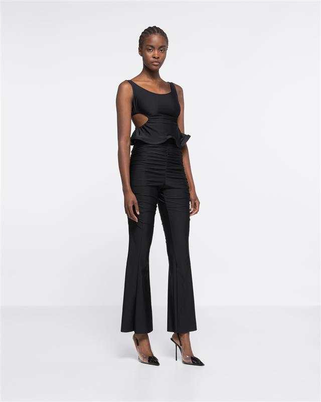 RUCHED BELL BOTTOMS - BLACK - AZ Factory