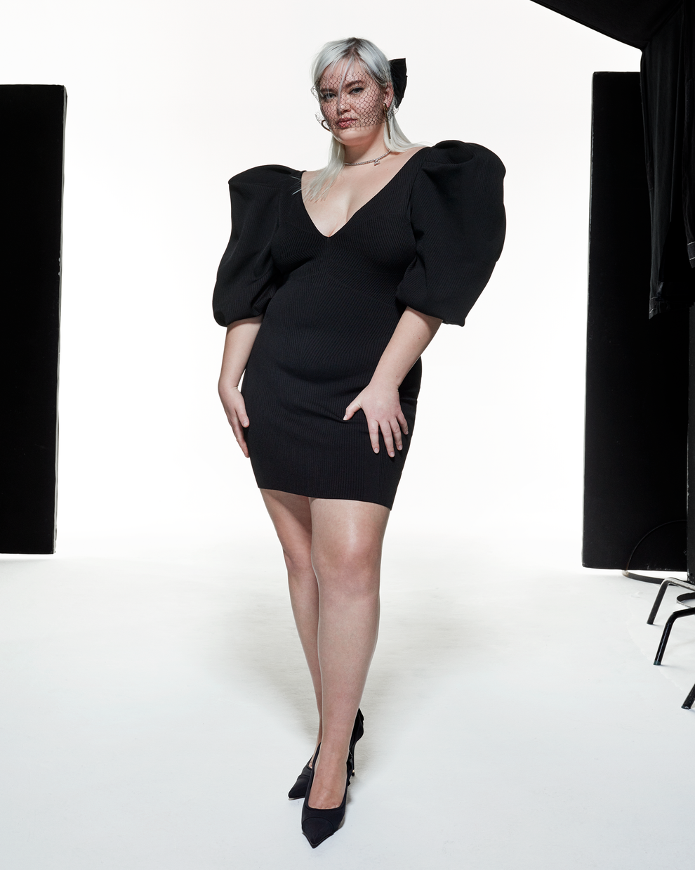 PUFF SLEEVE DRESS - BLACK - AZ Factory