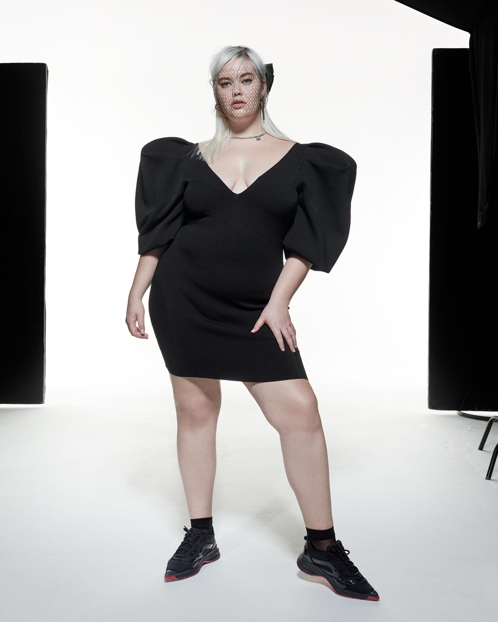 PUFF SLEEVE DRESS - BLACK - AZ Factory