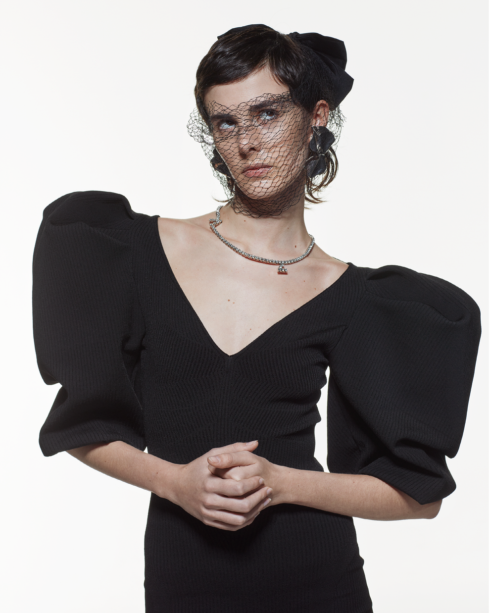 PUFF SLEEVE DRESS - BLACK - AZ Factory