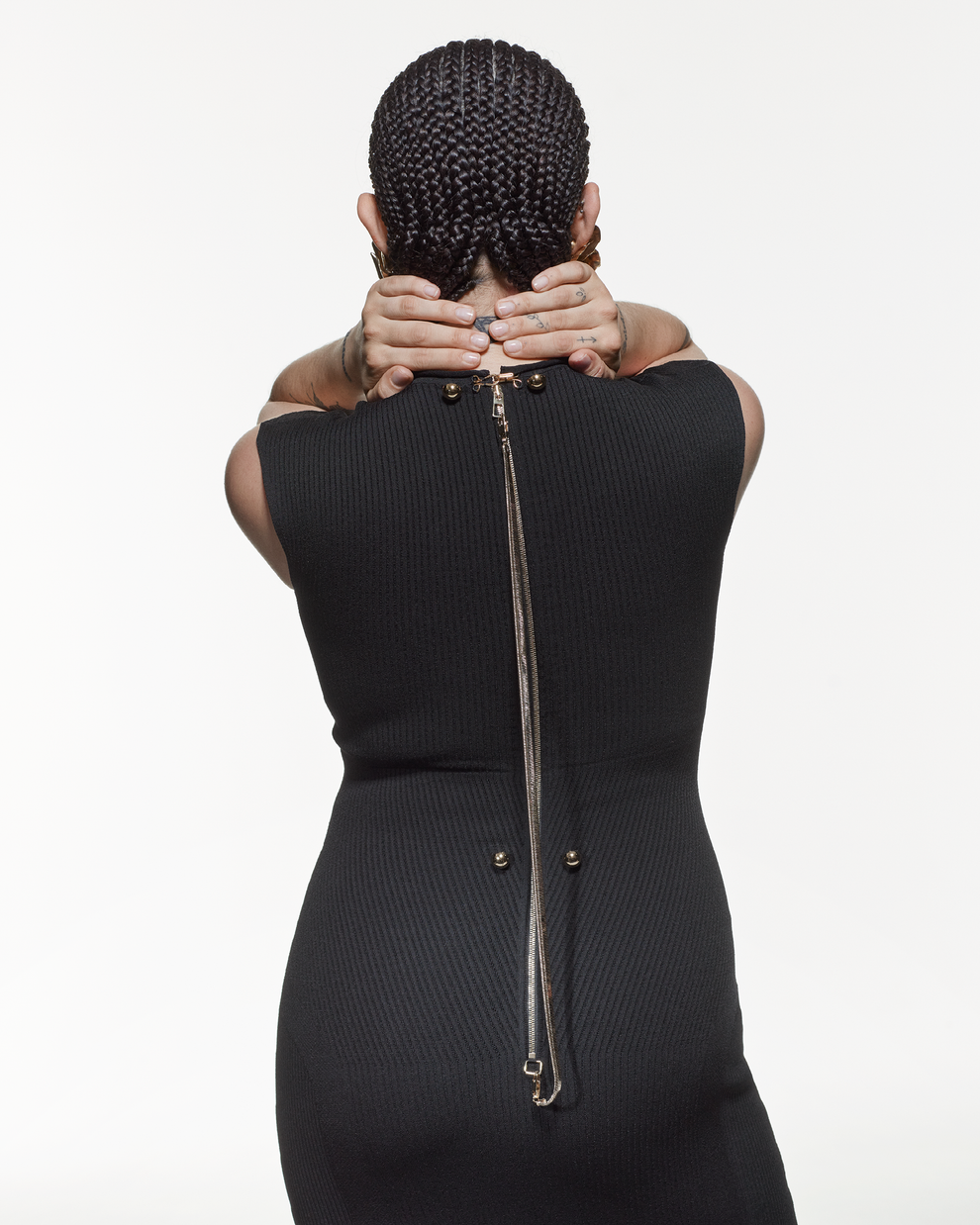 HIGH NECK BOW DRESS - BLACK - AZ Factory
