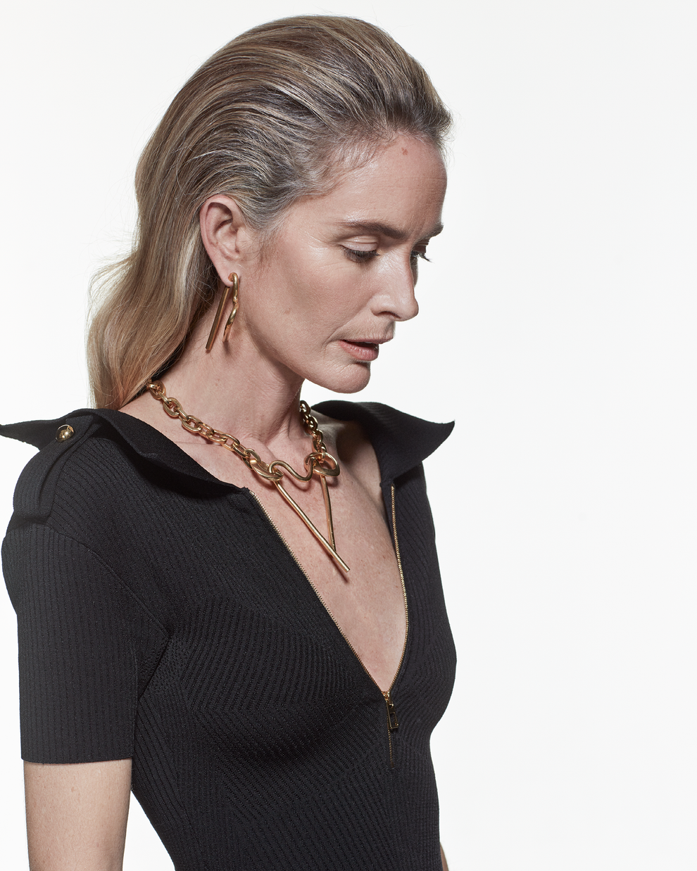 POLO COLLAR DRESS - BLACK - AZ Factory