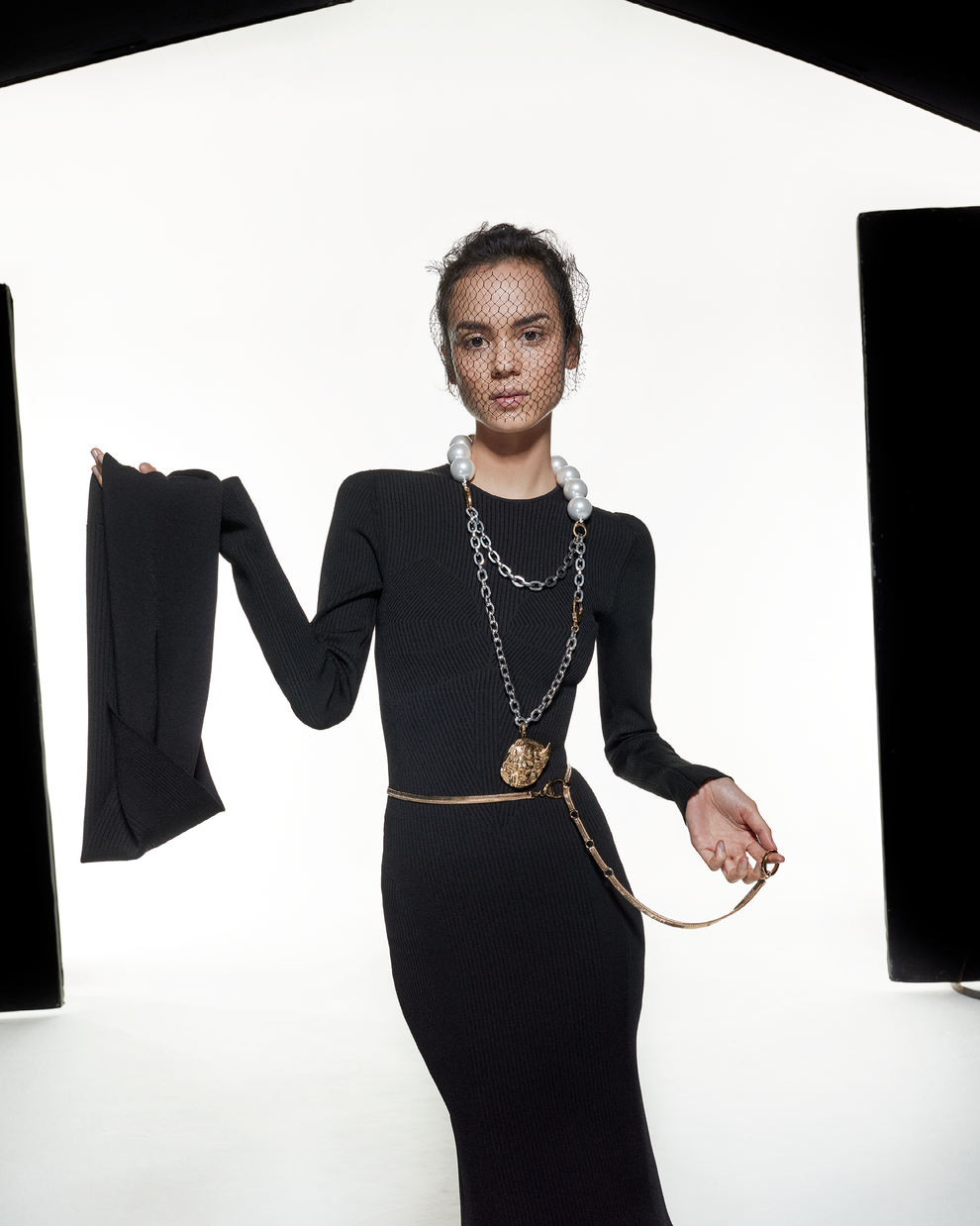 SHOULDER WRAP DRESS - BLACK - AZ Factory