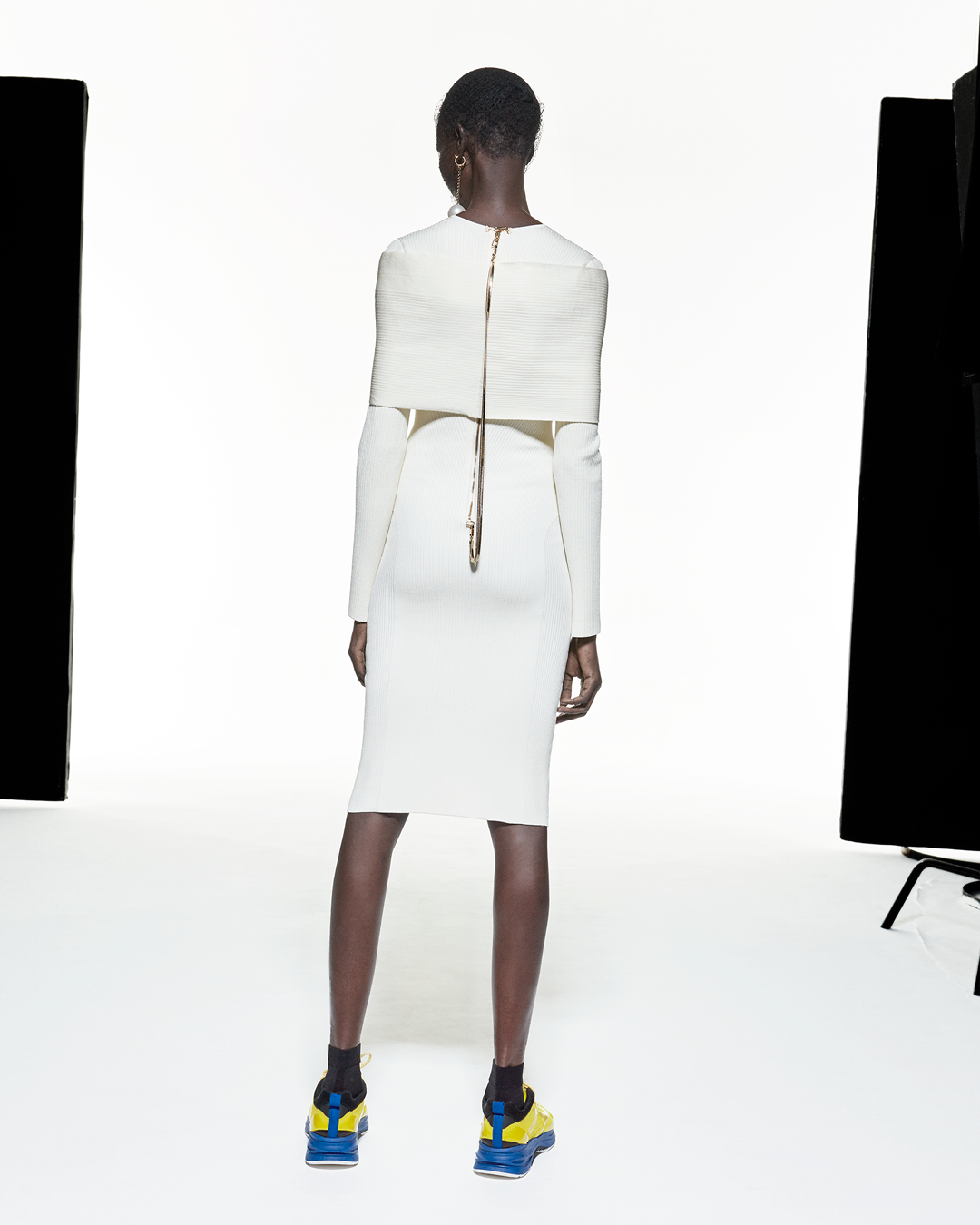 SHOULDER WRAP DRESS - WHITE – AZ Factory - High-End Designer Fashion