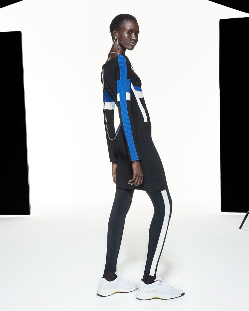 STRIPE LEGGING BLUE - BLACK - AZ Factory