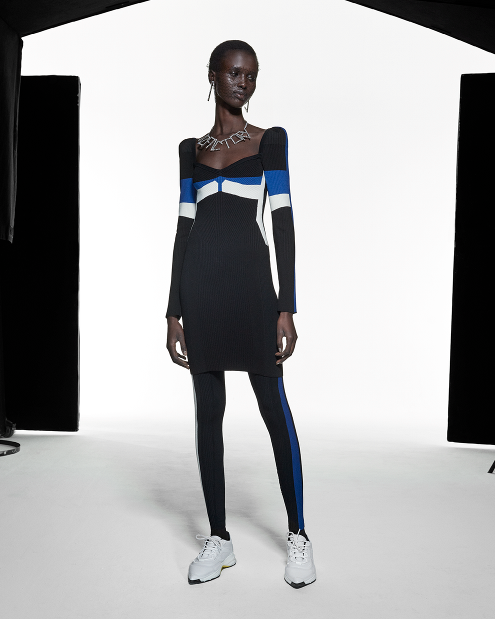 STRIPE LEGGING BLUE - BLACK - AZ Factory