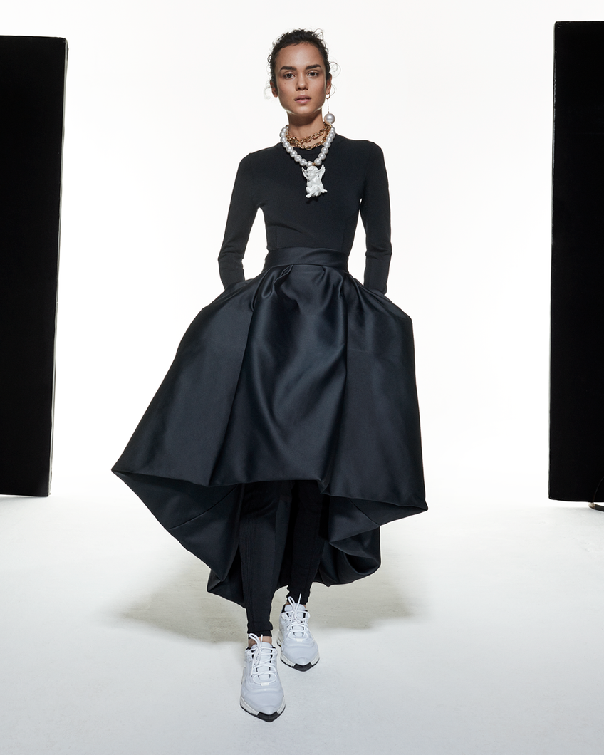 DUCHESSE BALLOON SKIRT - BLACK - AZ Factory