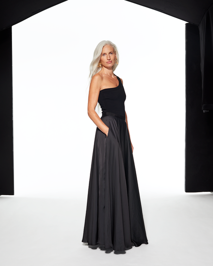 FLOWING MAXI SKIRT - BLACK