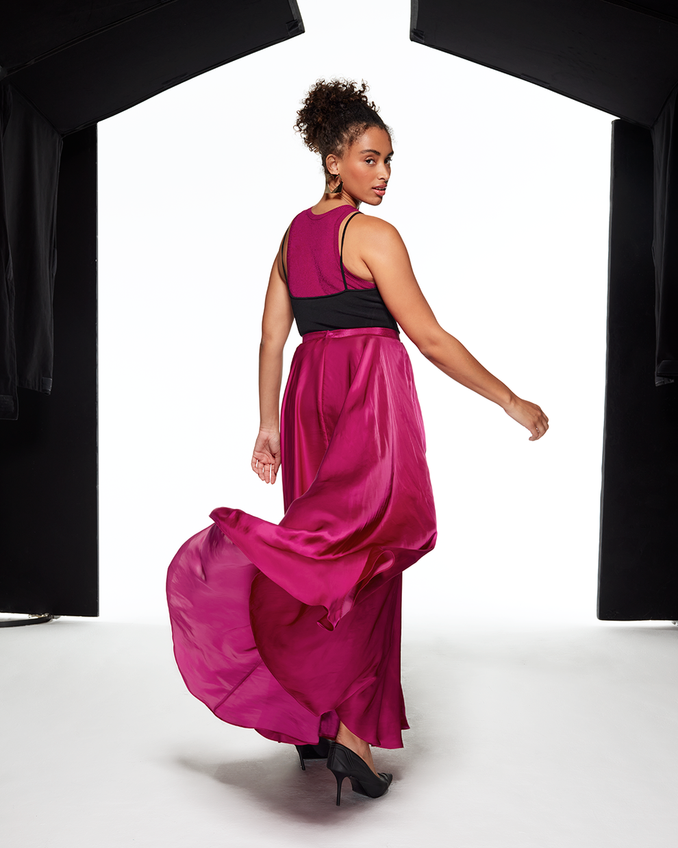 FLOWING MAXI SKIRT - FUCHSIA - AZ Factory