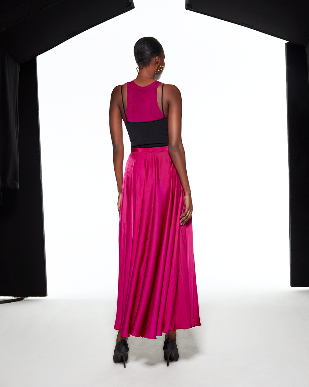 FLOWING MAXI SKIRT - FUCHSIA - AZ Factory