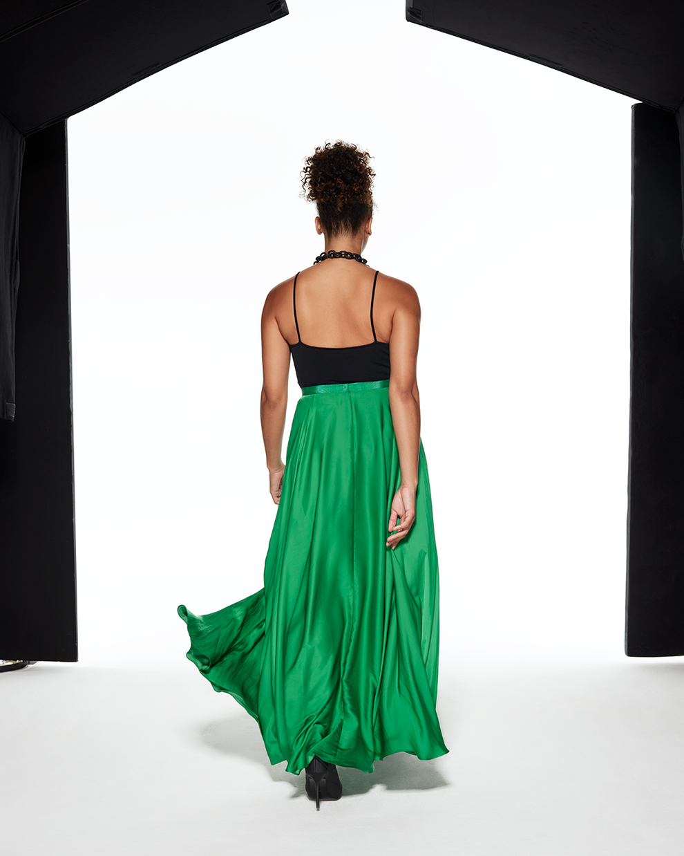 FLOWING MAXI SKIRT - GREEN - AZ Factory