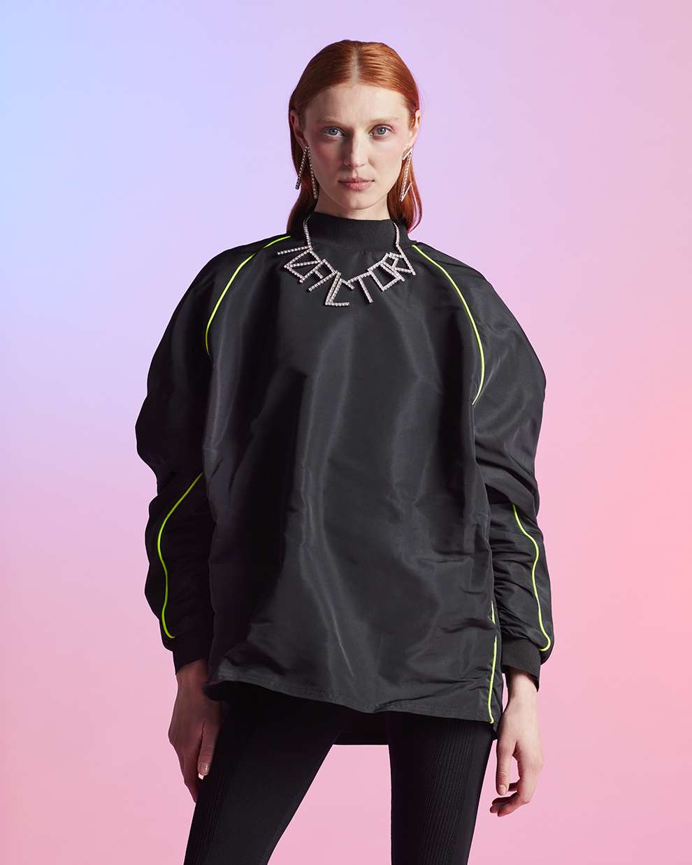 DRAPED TURTLENECK TOP - BLACK - AZ Factory