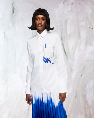 

TRIBUTE INK STAIN BLOUSE - WHITE - AZ Factory