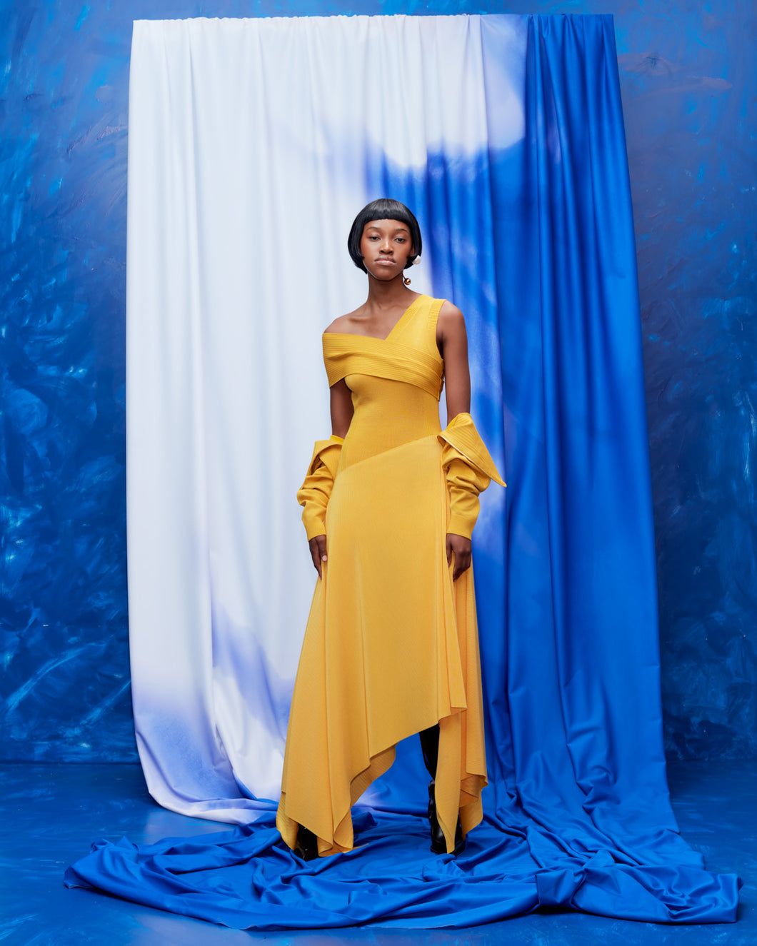 ASYMMETRIC SUNDANCE DRESS - YELLOW