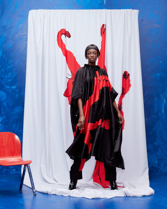 MEERKAT CAFTAN - BLACK / RED - AZ Factory