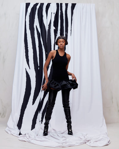 

REWORKED TANK RUFFLE DRESS - BLACK - AZ Factory