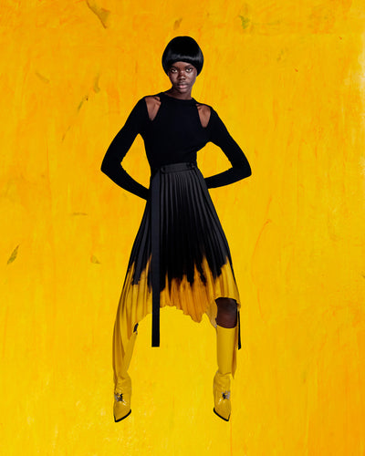 

YELLOW DUSK PLEATED SKIRT - BLACK/ORANGE - AZ Factory
