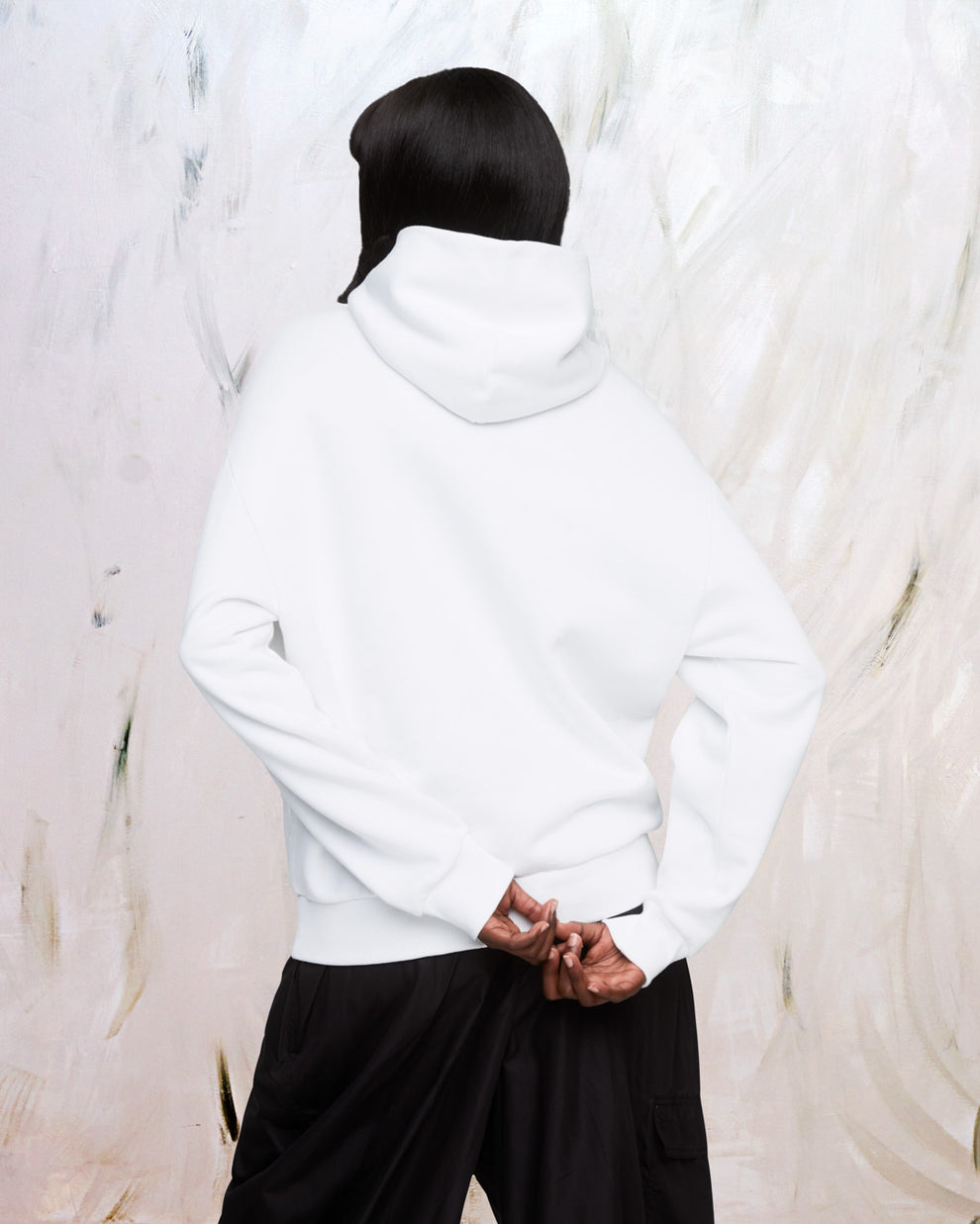 AZ FACTORY WITH THEBE MAGUGU LOGO HOODIE - WHITE - AZ Factory