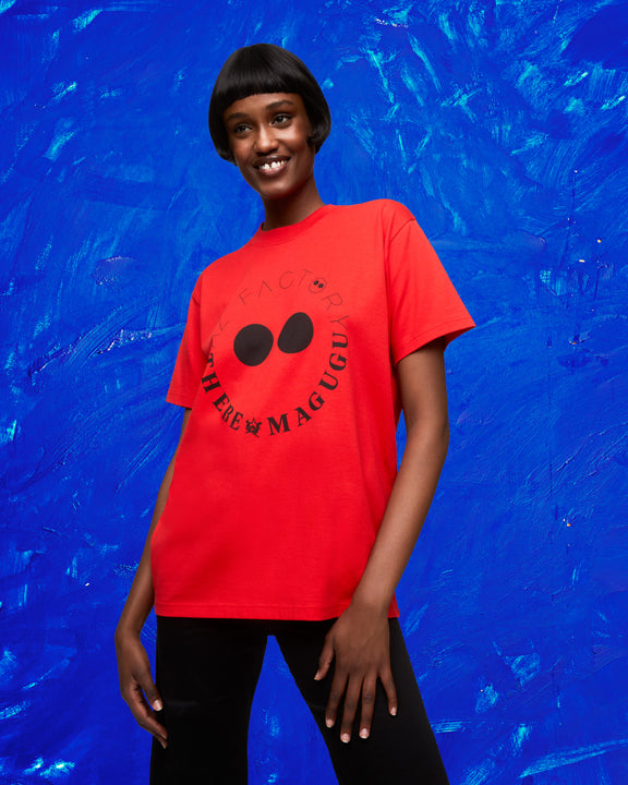 
AZ FACTORY WITH THEBE MAGUGU LOGO T-SHIRT - RED - AZ Factory