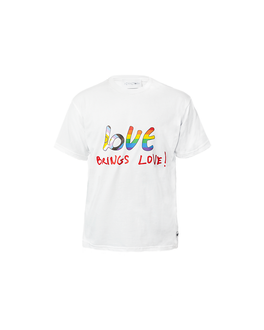 LOVE BRINGS LOVE PRIDE T-SHIRT - MULTICOLOR / WHITE - AZ Factory