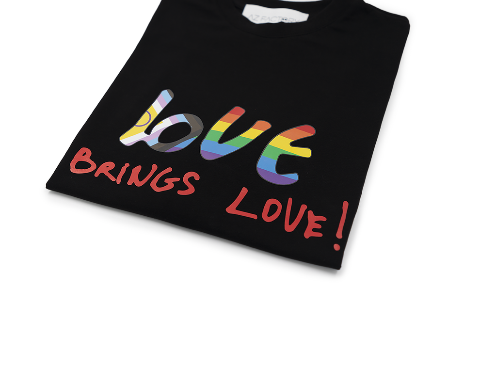 LOVE BRINGS LOVE PRIDE T-SHIRT - MULTICOLOR / BLACK - AZ Factory