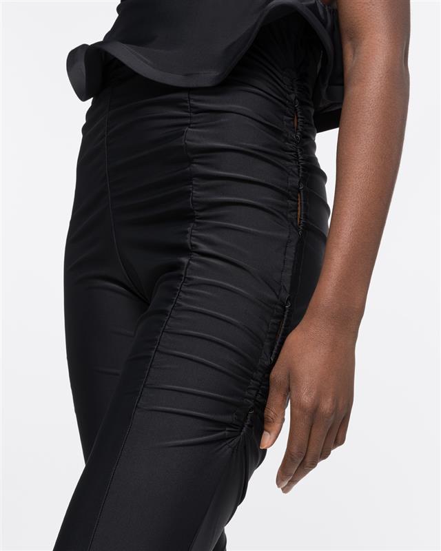 RUCHED BELL BOTTOMS - BLACK - AZ Factory