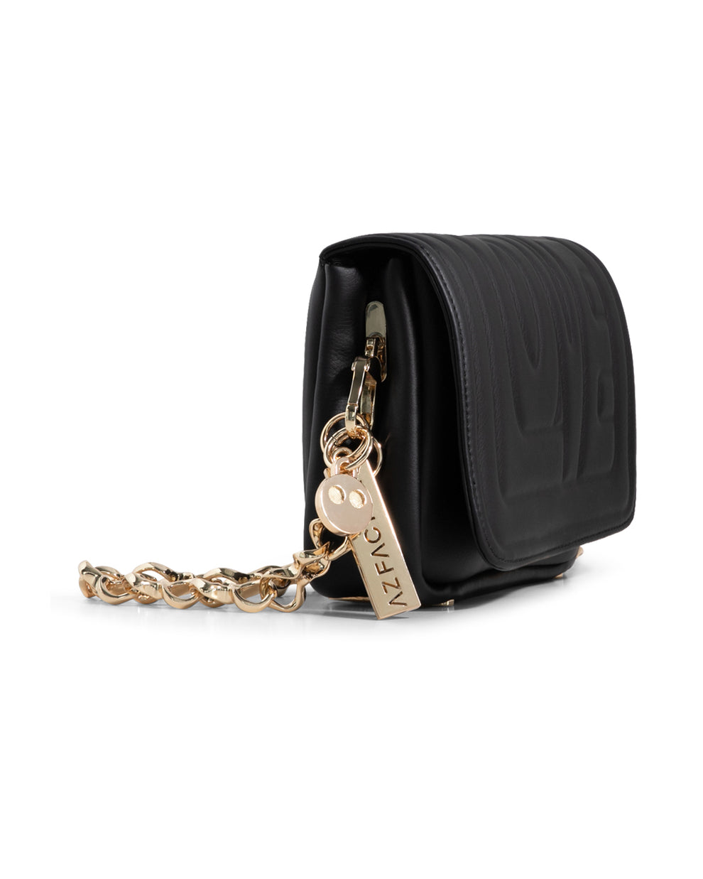 SMALL VEGAN LEATHER HUGGING BAG WITH LOVE - BLACK - AZ Factory