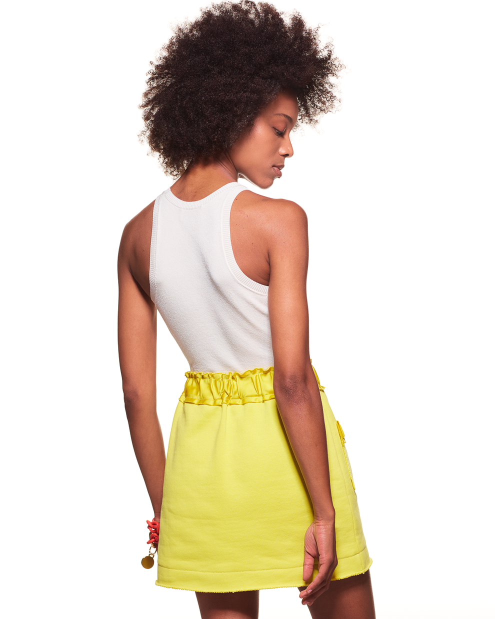 ORGANIC COTTON SEACELL BLEND MINI SKIRT - YELLOW - AZ Factory